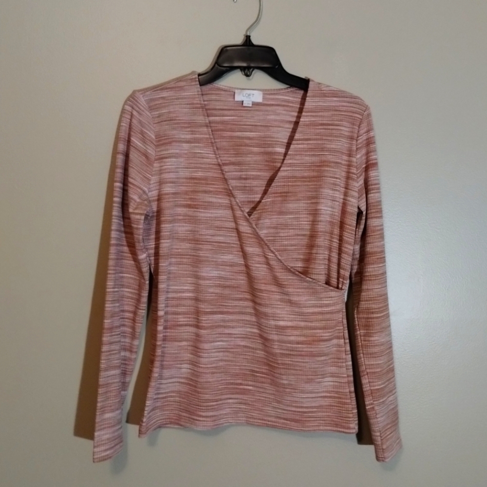 Women's Long Sleeve Wrap Shirt Blouse, LOFT Outlet, Medium, Pre-owned EUC